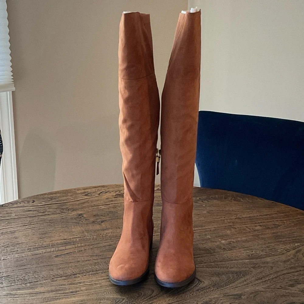 Elegant Tan Over the Knee Women's Boots